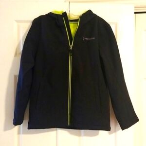 Free Country Black Hooded Jacket Y 14/16 Zipper Closure 2 Front Pockets